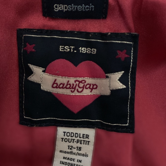 GAP BABY Size 12-18 Months Blazer Pink Lining Jacket Coat Hearts - Picture 7 of 8